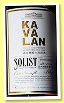 Kavalan 'Solist' (57.1%, OB, Taiwan, bourbon, cask #B080816080, 210 bottles, 2013)