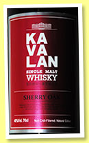Kavalan 'Sherry Oak' (46%, OB, for La Maison du Whisky, Taiwan, +/-2013)