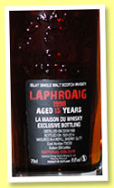 Laphroaig 15 yo 1998/2014 (61.6%, Signatory Vintage, La Maison du Whisky, refill sherry butt, cask #700356, 554 bottles)