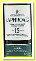 Laphroaig 15 yo '200th Anniversary' (43%, OB, 2015)