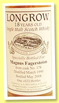 Longrow 18 yo 1990/2008 (54.1%, OB, private bottling for Magnus Fagerström, cask #178, 237 bottles)