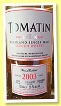 Tomatin 2003/2014 (58.4%, OB, Macalabur 10th Anniversary, cask #1874, 228 bottles)