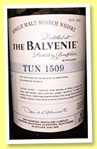 Balvenie 'Tun 1509 - Batch No.2' (50.3%, OB, 8500 bottles, 2015) Balvenie 'Tun 1509 - Batch No.2' (50.3%, OB, 8500 bottles, 2015)