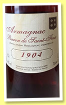 Baron de Saint-Feux 1904/2007 (40%, OB, Armagnac) Baron de Saint-Feux 1904/2007 (40%, OB, Armagnac)