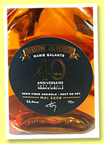 Bielle 2008/2015 '40ème' (53.4%, OB, Marie Galante, rhum agricole, decanter)
