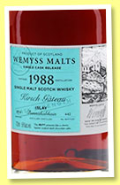 Bunnahabhain 1988/2014 'Kirsch Gâteau' (56%, Wemyss Malts, butt, 442 bottles) 