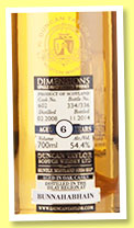 Bunnahabhain 6 yo 2008/2014 (54.4%, Duncan Taylor, Dimensions, cask #602, 336 bottles)