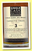Catoctin Creek 3 yo 2011/2015 (62.4%, Single Cask Nation, rye, USA, cask #107, 251 bottles, 2015) Catoctin Creek 3 yo 2011/2015 (62.4%, Single Cask Nation, rye, USA, cask #107, 251 bottles, 2015)