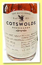 Costwolds 2014/2015 (63%, OB, single malt spirit, England, cask #32) Costwolds 2014/2015 (63%, OB, single malt spirit, England, cask #32)