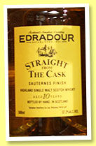 Edradour 10 yo1993/2004 (57.2% OB, Straight From The Cask, Sauternes finish)