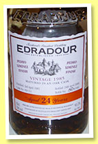 Edradour 24 yo 1985/2009 (50.2%, OB, Pedro Ximenez finish, cask #09/151, 682 bottles)