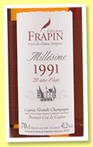 Frapin 20 yo 1991 ‘Château de Fontpinot’ ( 41.2%, OB, cognac, Grande Champagne, +/-2012)