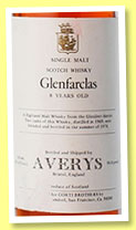 Glenfarclas 8 yo 1969/1978 (86.8 US proof, Averys for Corti, San Francisco, USA, 75cl) 