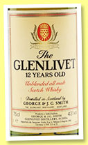 Glenlivet 12 yo (43%, OB, 75cl, +/-1980)