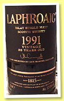 Laphroaig 23 yo 1991/2014 (52.6%, OB, first fill sherry and refill hogsheads, 5,000 bottles)