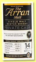 Arran 14 yo 2000/2015 (55.5%, OB for The Whisky Exchange, bourbon, cask #2000/1106, 197 bottles) Arran 14 yo 2000/2015 (55.5%, OB for The Whisky Exchange, bourbon, cask #2000/1106, 197 bottles)
