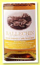 Ballechin 'Sauternes Cask Matured' (46%, OB, 2015) 