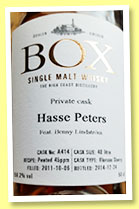 Box 2011/2014 (58.2%, OB, Sweden, for Hasse Peters, oloroso sherry, cask #A414)