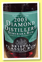 Diamond 2003/2015 (43%, Bristol Spirits, Demerara)