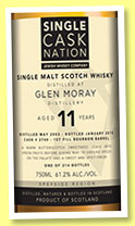 Glen Moray 11 yo 2003/2015 (61.4%, Single Cask Nation, First Fill Jack Daniel's Cask, cask #2740, 214 bottles)