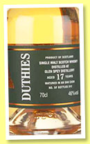 Glen Spey 17 yo (46%, Duthies, 312 bottles, +/-2013)