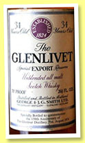 Glenlivet 34 yo '150th Anniversary' (70° proof, OB, 26 2/3 Fl. Ozs, 1974) 