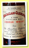 Macallan-Glenlivet 15 yo (100° UK proof, Gordon & MacPhail, licensed bottling, 26 2/3 fl.ozs., +/-1970)