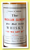 Macallan-Glenlivet 'As We Get It' (100.9°proof, MacFarlane, Bruce & Co., +/-1960)