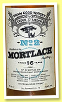 Mortlach 16 yo 1998/2015 (48.8%, Ceder & Tjeder, Dram Good Whisky No.2, 1st fill barrel, cask #11016, 270 bottles)