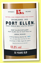 Port Ellen 32 yo 1983/2015 '15th Release' (53.9%, OB, 2964 bottles) Port Ellen 32 yo 1983/2015 '15th Release' (53.9%, OB, 2964 bottles)