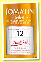 Tomatin 12 yo 'French Oak' (46%, OB, 2014) 