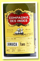 Worthy Park 7 yo 2007/2015 (53%, Compagnie des Indes, Jamaica, cask #WP42, 265 bottles) 