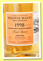 Auchentoshan 1998/2015 ‘Fruit Burst’ (46%, Wemyss Malts, barrel, 307 bottles) Auchentoshan 1998/2015 ‘Fruit Burst’ (46%, Wemyss Malts, barrel, 307 bottles)