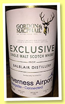 Balblair 1996/2013 (46%, Gordon & MacPhail, Exclusive to Inverness Airport, cask #412)