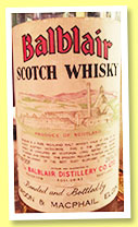 Balblair (70° proof, Gordon & MacPhail, licensed bottling, 26 2/3 fl ozs, +/-1970)
