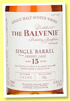 Balvenie 15 yo 'Single Barrel' (47.8%, OB, sherry, cask #16293, +/-2015) Balvenie 15 yo 'Single Barrel' (47.8%, OB, sherry, cask #16293, +/-2015)