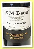 Banff 1974/2003 (45%, Samaroli, 35th Anniversary, sherry wood, 360 bottles)