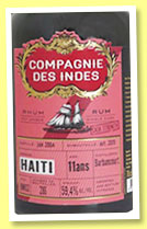 Barbancourt 11 yo 2004/2015 (59.4%, Compagnie des Indes, Haiti, cask #BMH32, 285 bottles) 