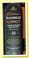 Bushmills 10 yo (40%, OB, Irish single malt, bourbon and oloroso, +/-2013)
