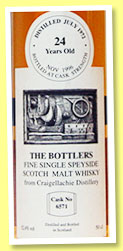 Craigellachie 24 yo 1972/1996 (52.4%, The Bottlers, cask #6571) Craigellachie 24 yo 1972/1996 (52.4%, The Bottlers, cask #6571)