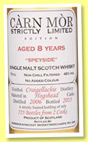 Craigellachie 8 yo 2006/2015 (46%, Càrn Mor, Strictly Limited, hogsheads, 725 bottles) Craigellachie 8 yo 2006/2015 (46%, Càrn Mor, Strictly Limited, hogsheads, 725 bottles)