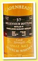 Craigellachie-Glenlivet 37 yo 1962/2000 (48.2%, Cadenhead, Millenium bottling, 144 bottles) Craigellachie-Glenlivet 37 yo 1962/2000 (48.2%, Cadenhead, Millenium bottling, 144 bottles)