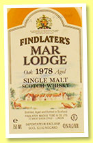 Findlater's Mar Lodge 1978 (43%, OB, single malt, French market, +/-1990)