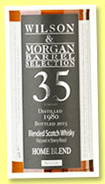 Home Blend 35 yo 1980/2015 (47.6%, Wilson & Morgan, Barrel Selection, sherry butt, cask #26, 529 bottles) Home Blend 35 yo 1980/2015 (47.6%, Wilson & Morgan, Barrel Selection, sherry butt, cask #26, 529 bottles)