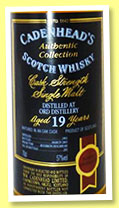 Ord 19 yo 1983/2003 (57%, Cadenhead's Authentic Collection, bourbon hogshead, 282 bottles)