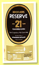 Springbank 21 yo 1993/2015 'Brothers Reserve' (49.4%, Lockett Bros, bourbon hogshead, cask #470, 235 bottles) Springbank 21 yo 1993/2015 'Brothers Reserve' (49.4%, Lockett Bros, bourbon hogshead, cask #470, 235 bottles)