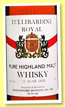 Tullibardine Royal 15 yo (40%, Amalgamated Brewing co ltd Dundalk, 75cl, +/-1980)