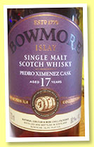 Bowmore 17 yo ‘Hand Bottled’ (56.1%, OB, Feis Ile, PX cask matured, 2016) Bowmore 17 yo ‘Hand Bottled’ (56.1%, OB, Feis Ile, PX cask matured, 2016)