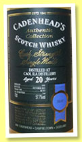 Caol Ila 20 yo 1995/2015 (57.7%, Cadenhead, Authentic Collection, butt, 564 bottles) Caol Ila 20 yo 1995/2015 (57.7%, Cadenhead, Authentic Collection, butt, 564 bottles)