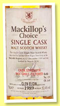 Glen Elgin 24 yo 1989/2014 (52.4%, Mackillop's Choice, 240 bottles) Glen Elgin 24 yo 1989/2014 (52.4%, Mackillop's Choice, 240 bottles)